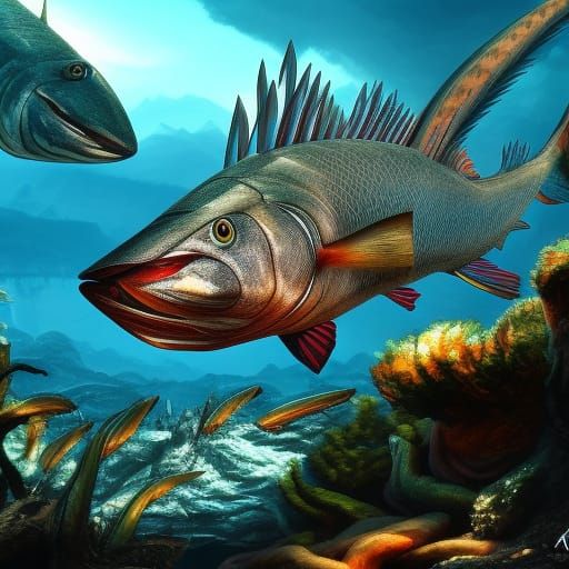 Detailed Barracuda Fish Matte Painting in 8K