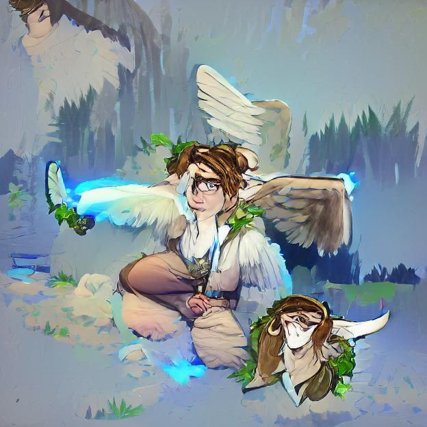 Androgynous Druid: Mystical Nature Portrait
