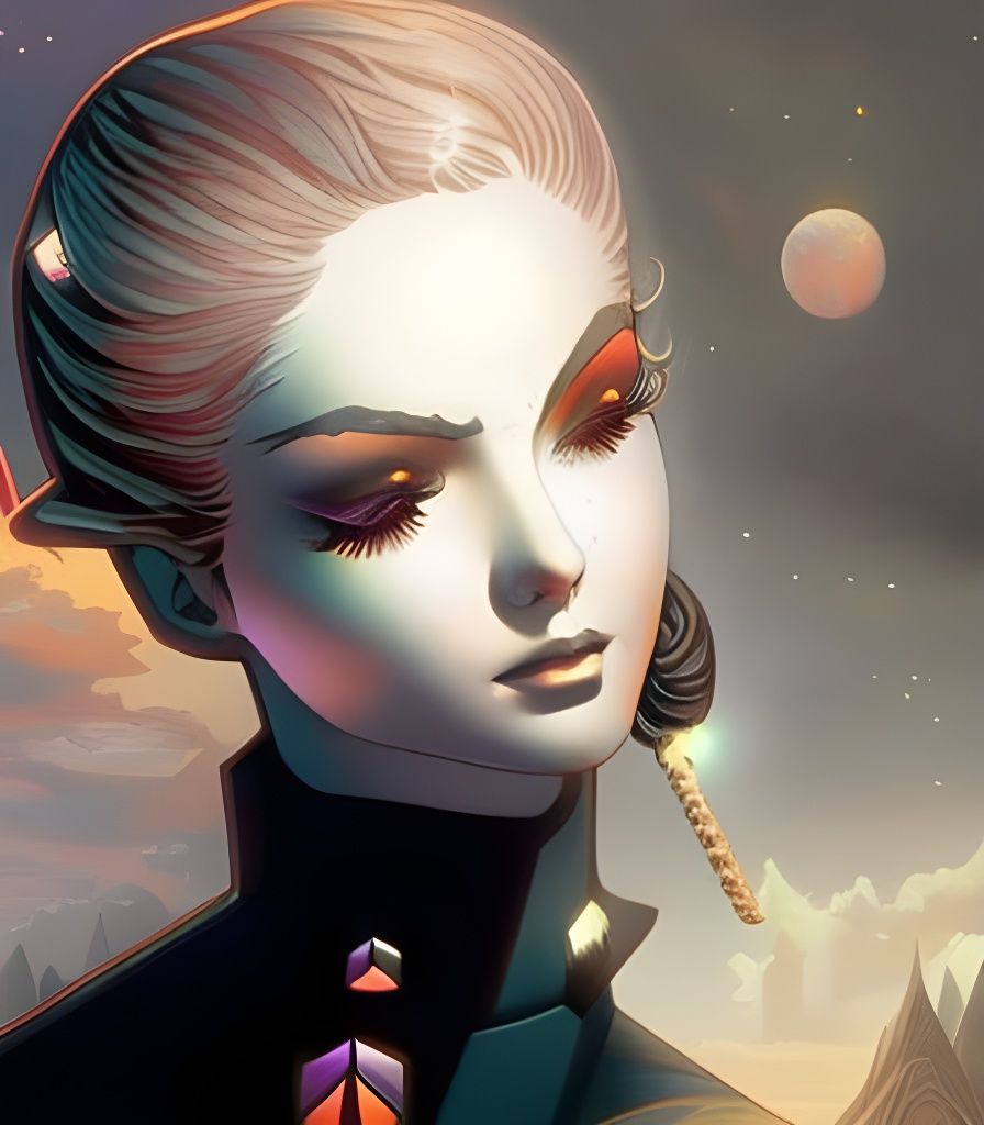 Cyberpunk Goth Girl with Psychedelic Powers