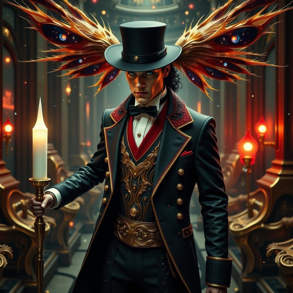 Gothic Gentleman with Dark Intentions in Elegant, Noir-Inspi...