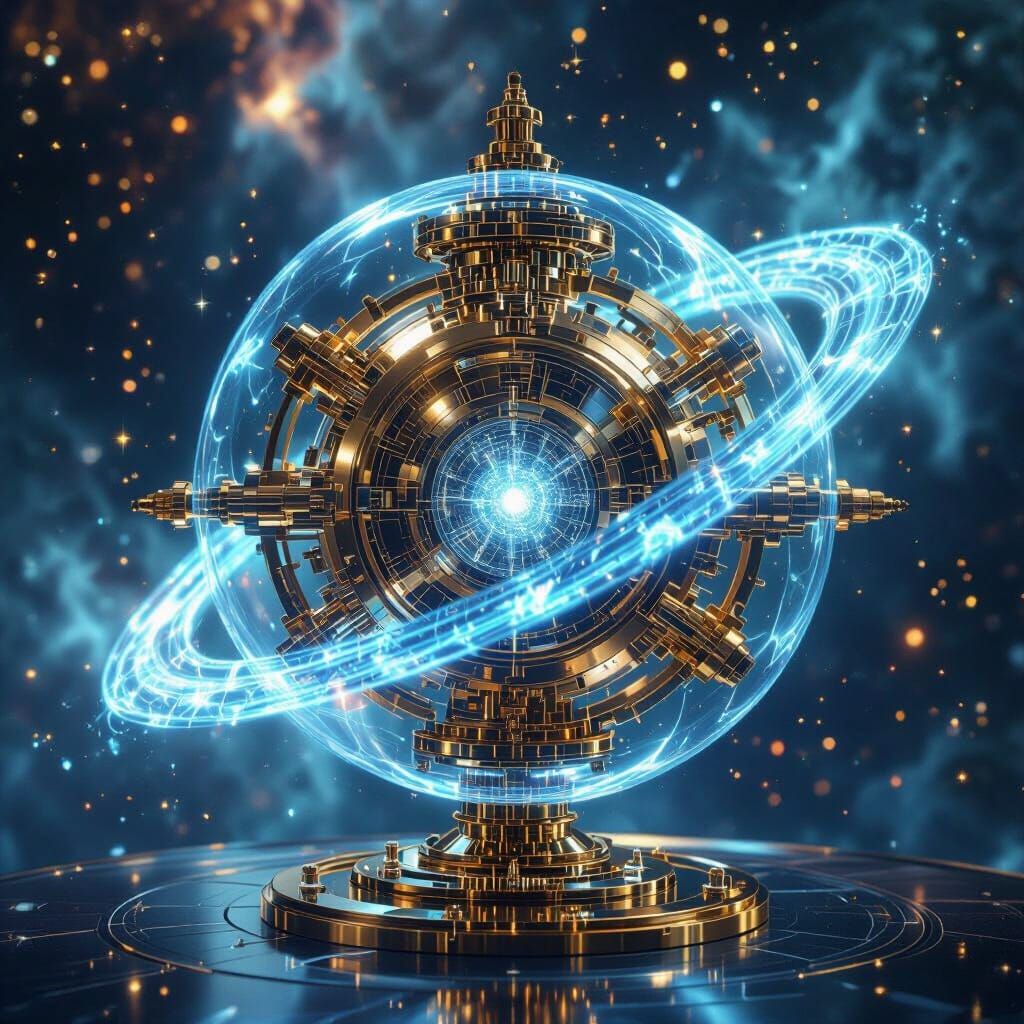 Quantum Machine Bending Time in Cosmic Sci-Fi Style