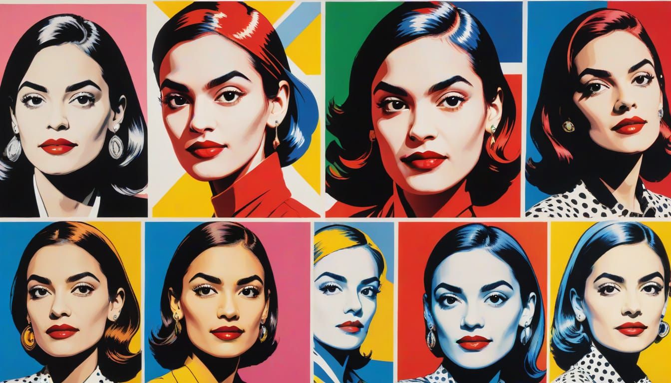 Six Faces of AOC in Pop Art Style