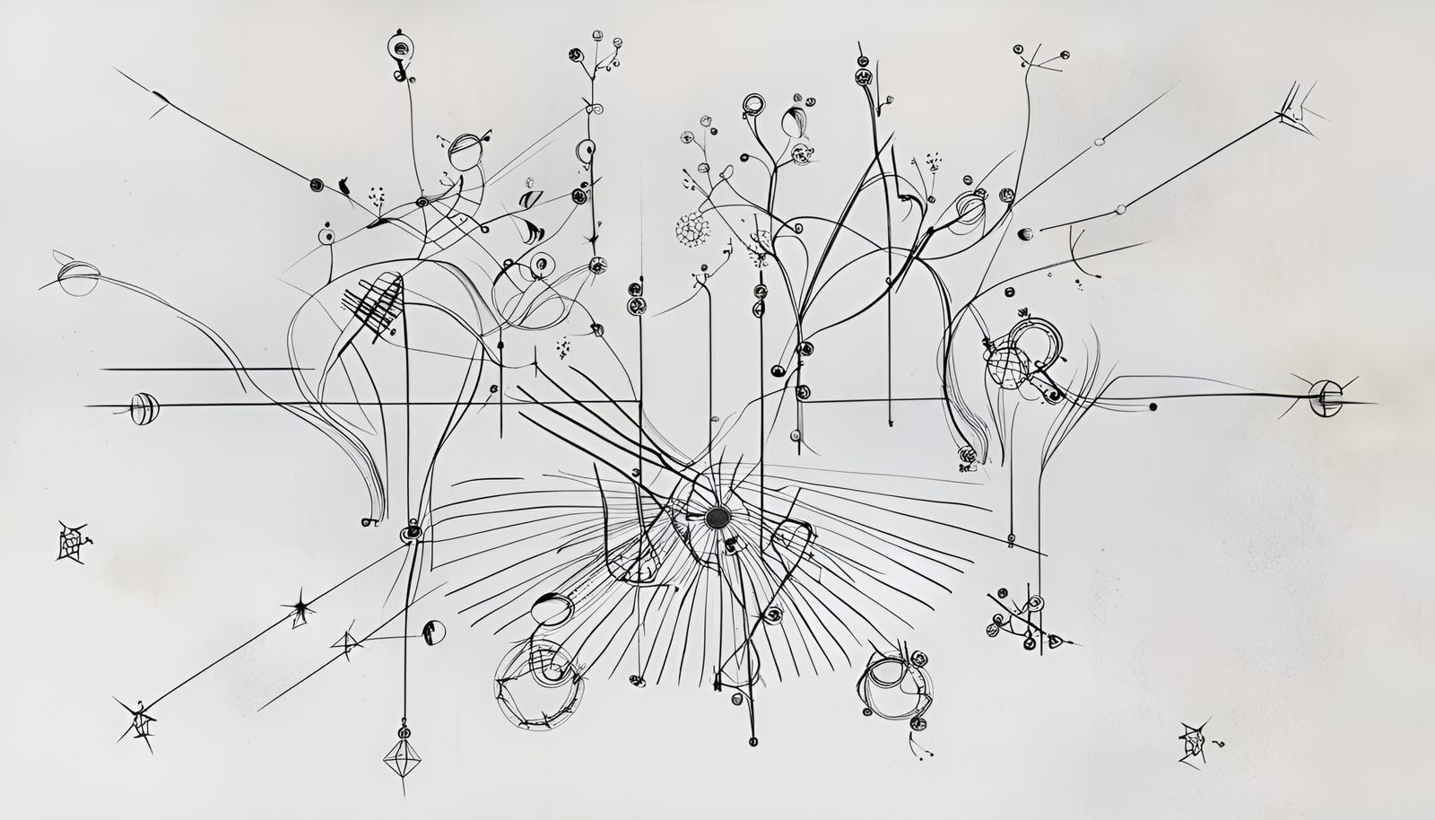 Dreamcatcher Graphic Score in Pencil Sketch Style