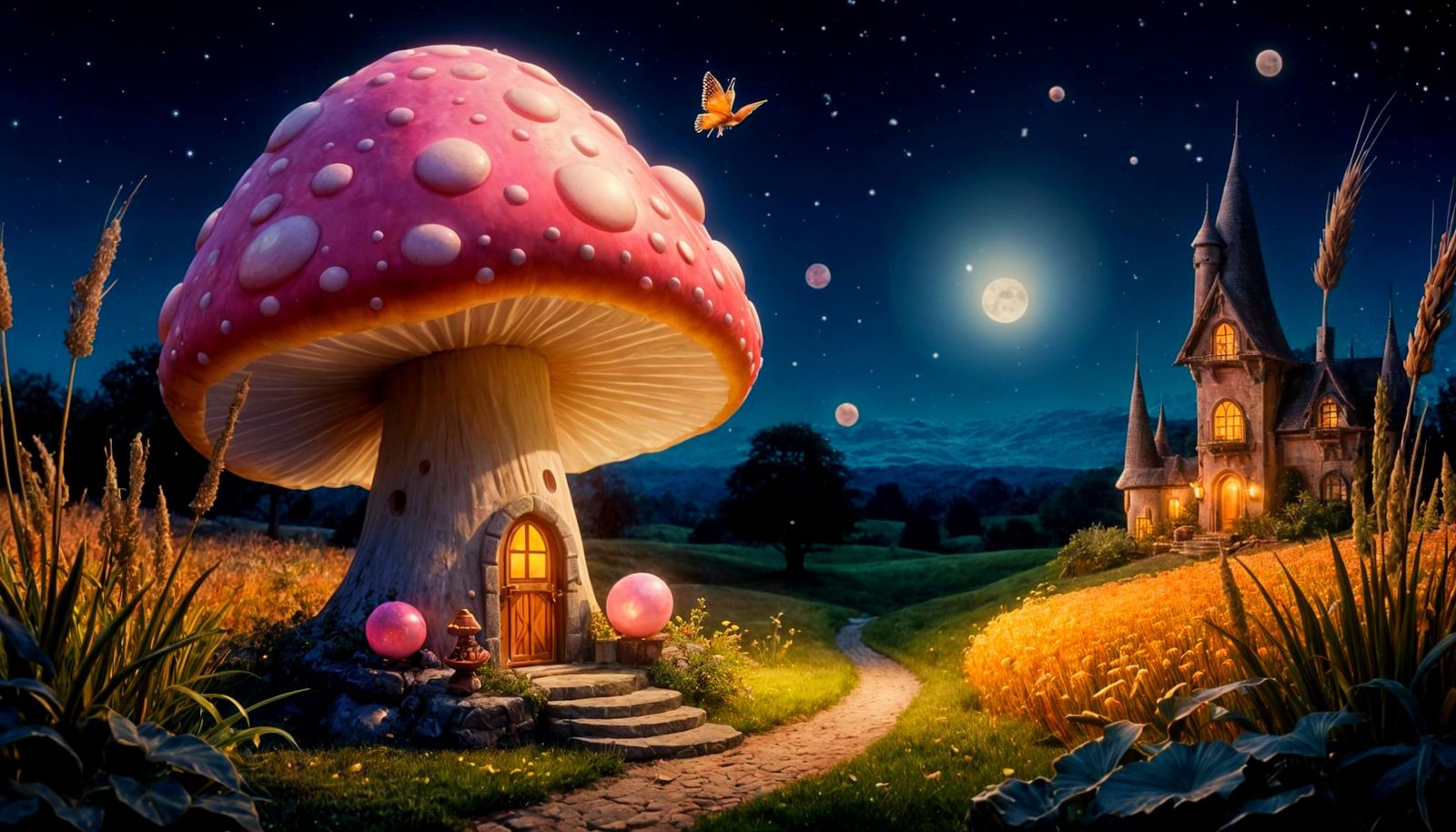 Whimsical Fairy Under Moonlight