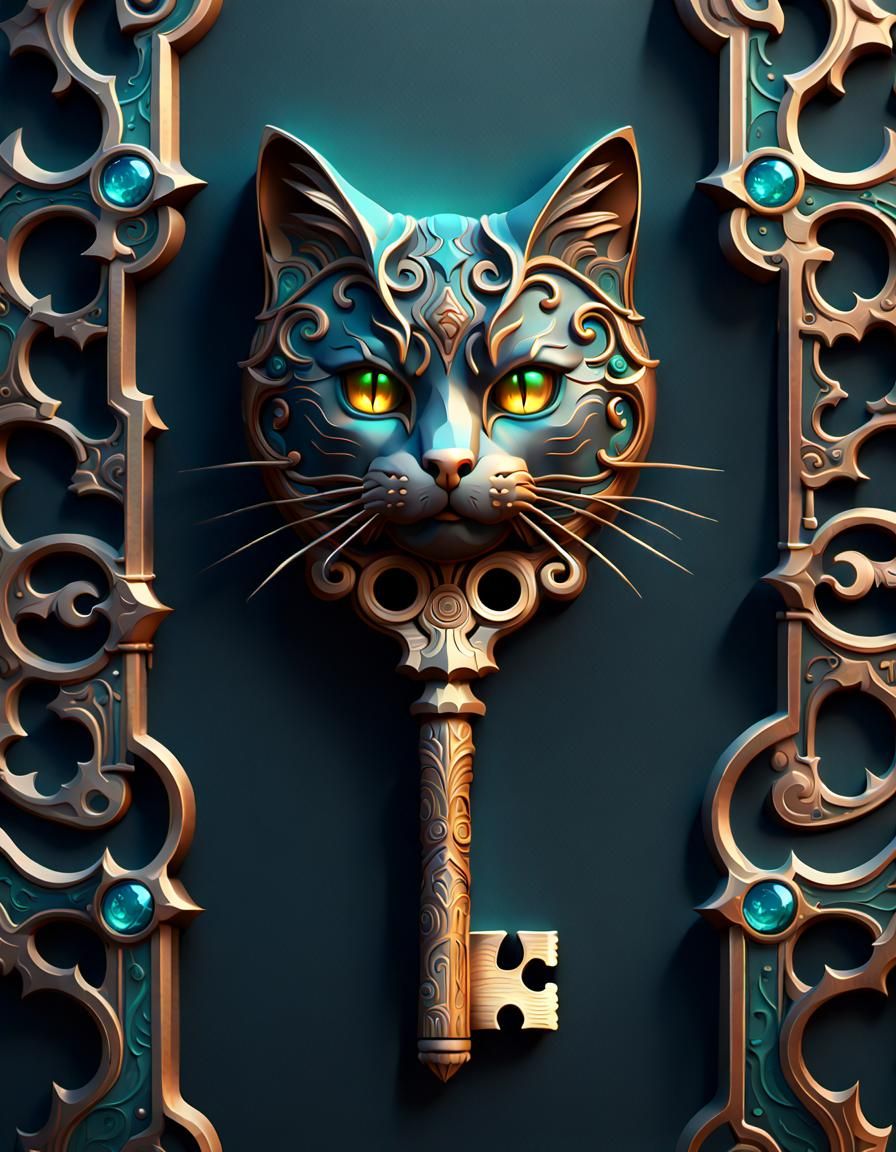 Cat Shaped Key Fantasy Concept Art