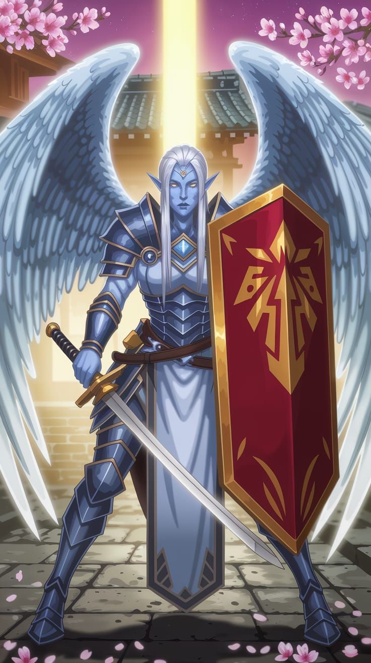 Angelic Warrior in Resplendent Armor