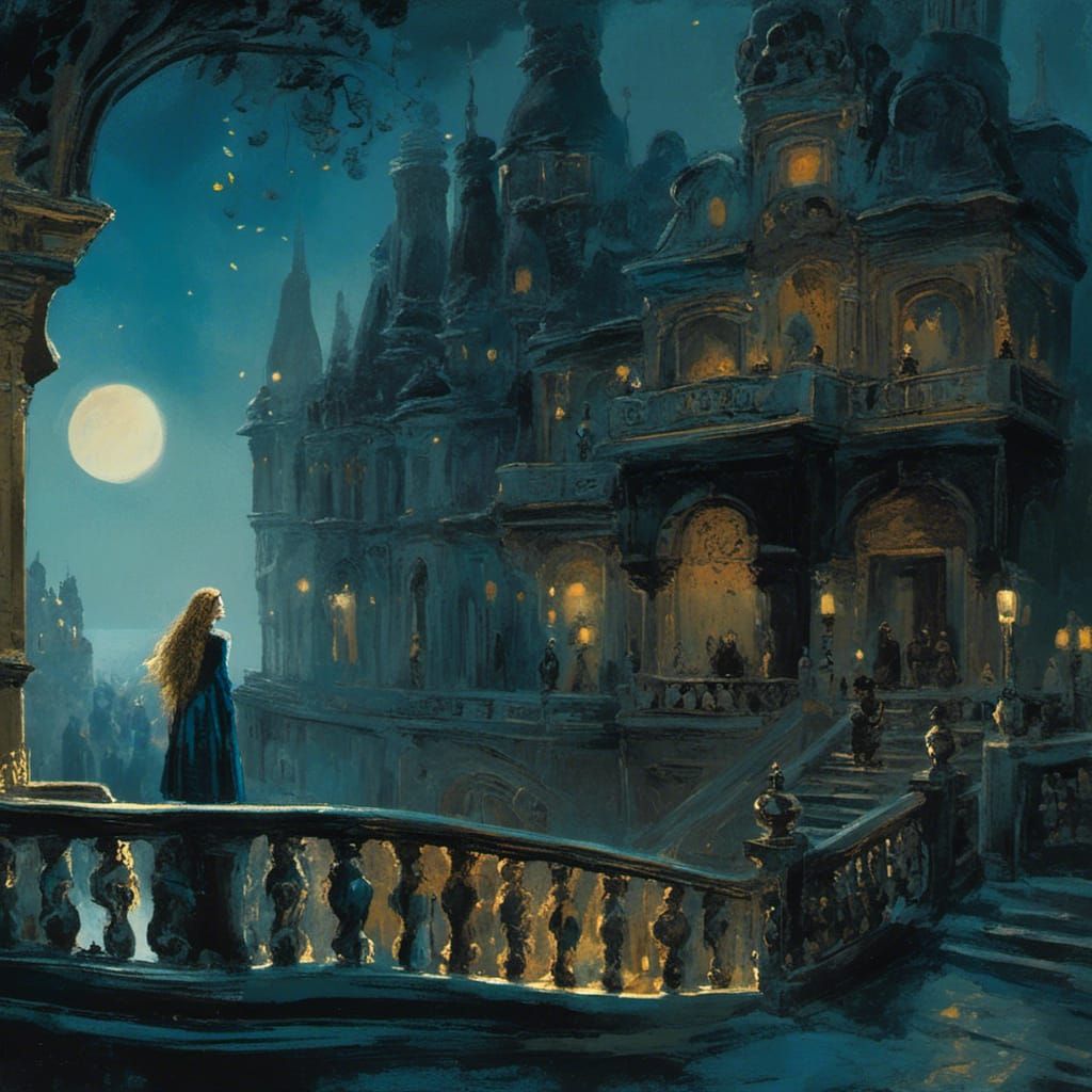 Majestic Black Queen's Moonlit Speech: Fantasy Art