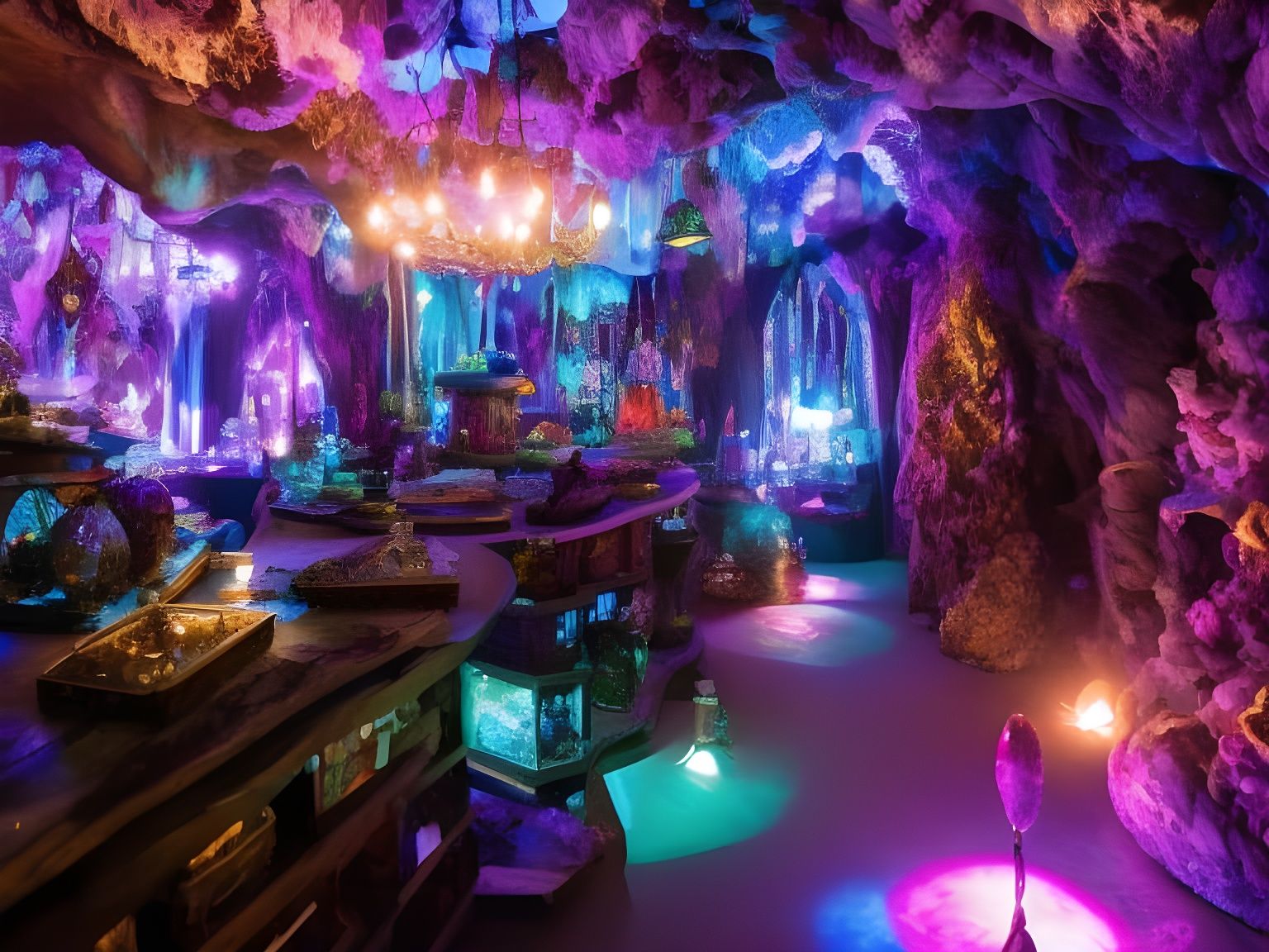 Magical Crystal Shop Inside Emerald Geode