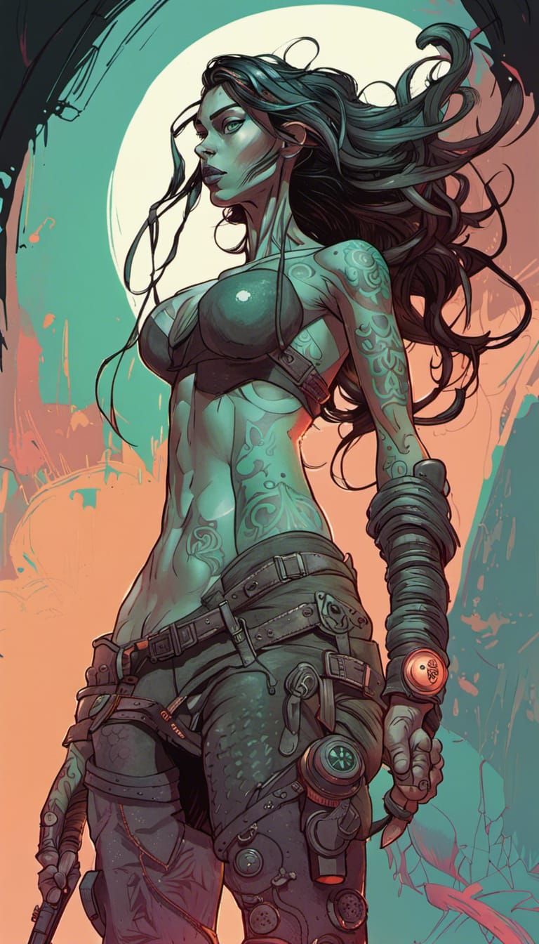 Lovecraftian Woman in Post-Apocalyptic Art Style