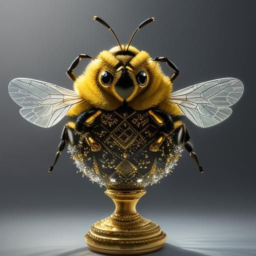 Spectacular 3D Crystal Bee with Cinematic Quality