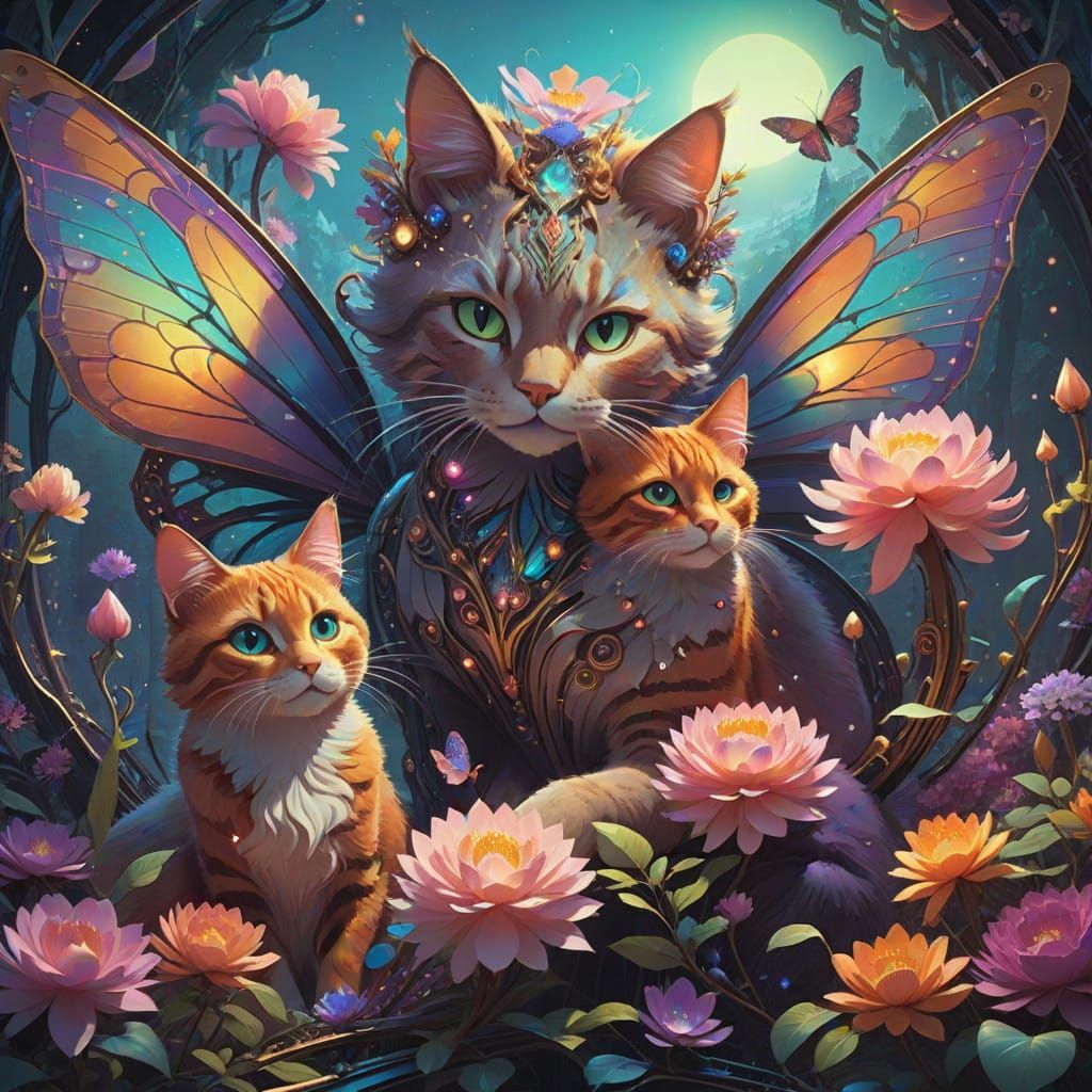 Ethereal Glowing Creatures in a Vibrant Otherworldly Biome