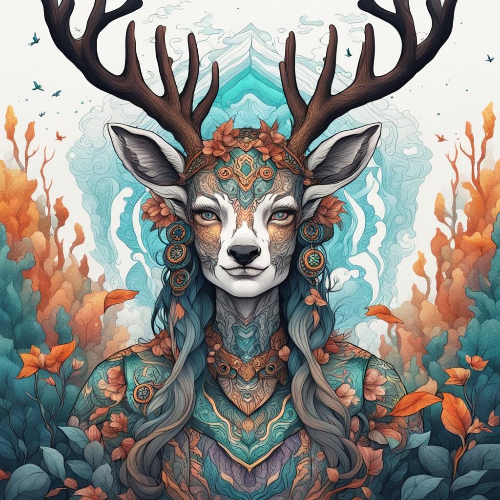 Deer Woman in Waiting
