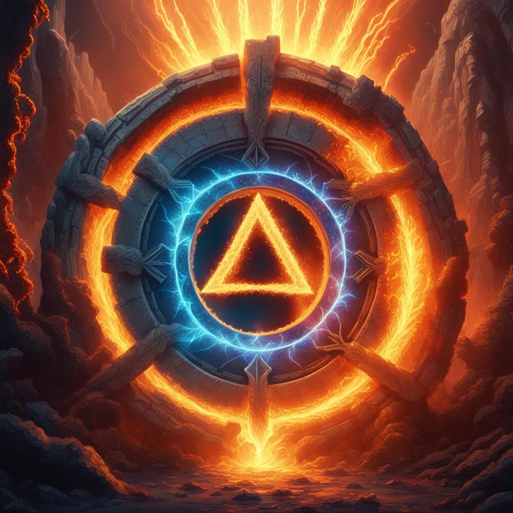 Mystical Rune Ablaze Inside Stargate: Fantasy Concept Art