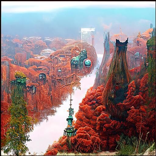 Cozy Cyberpunk Treehouse with Hallway, Detailed Sci-Fi Art