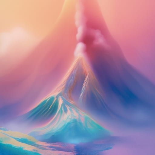 Volcano Woman: Splashy Watercolor Masterpiece