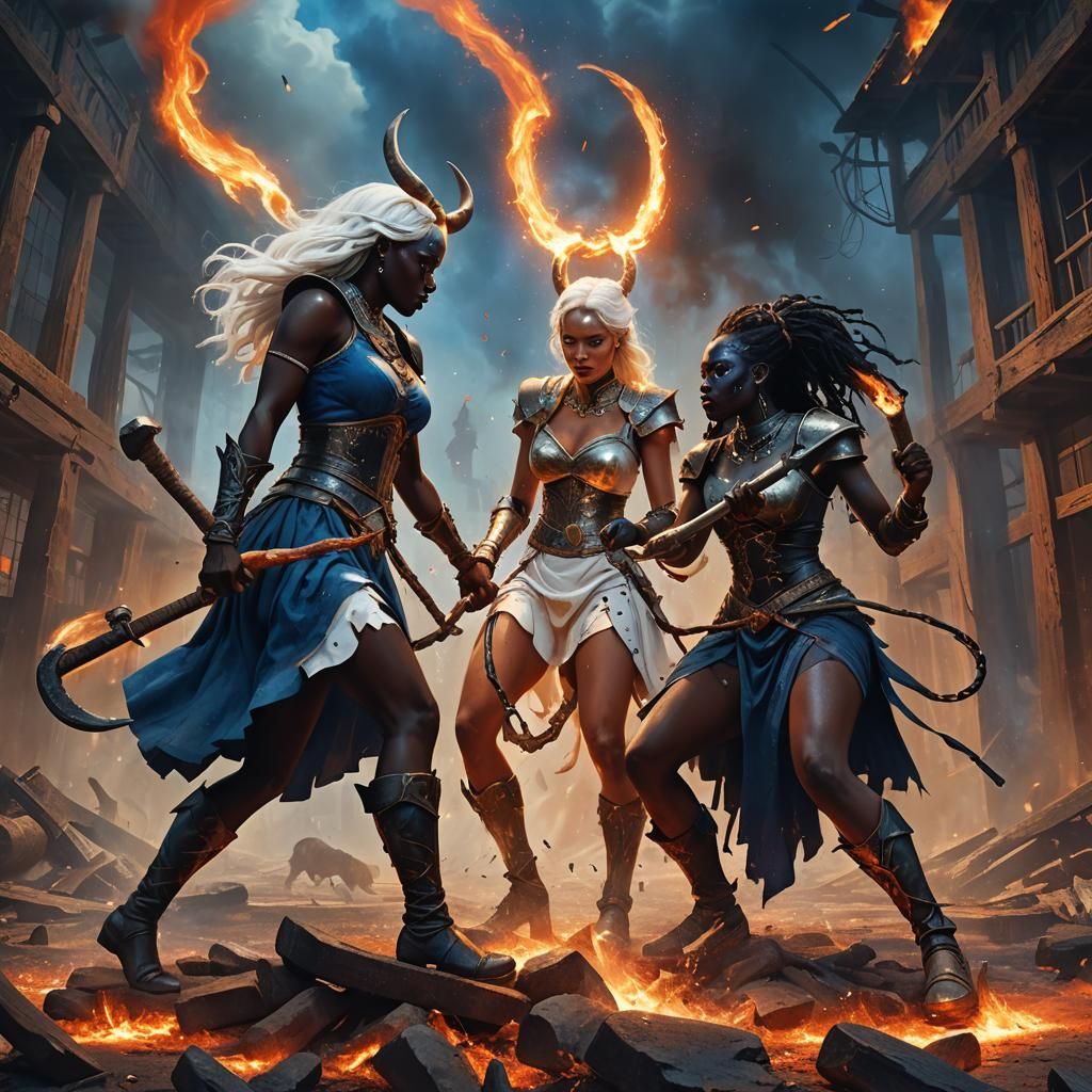 Surreal Fantasy: Woman with Hooves Getting Horseshoes