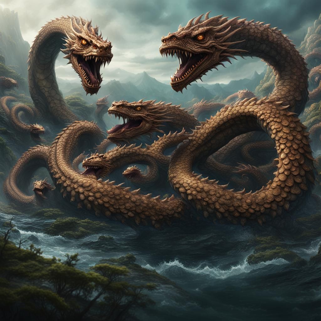 Seven-Headed Hydra from Greek Mythology