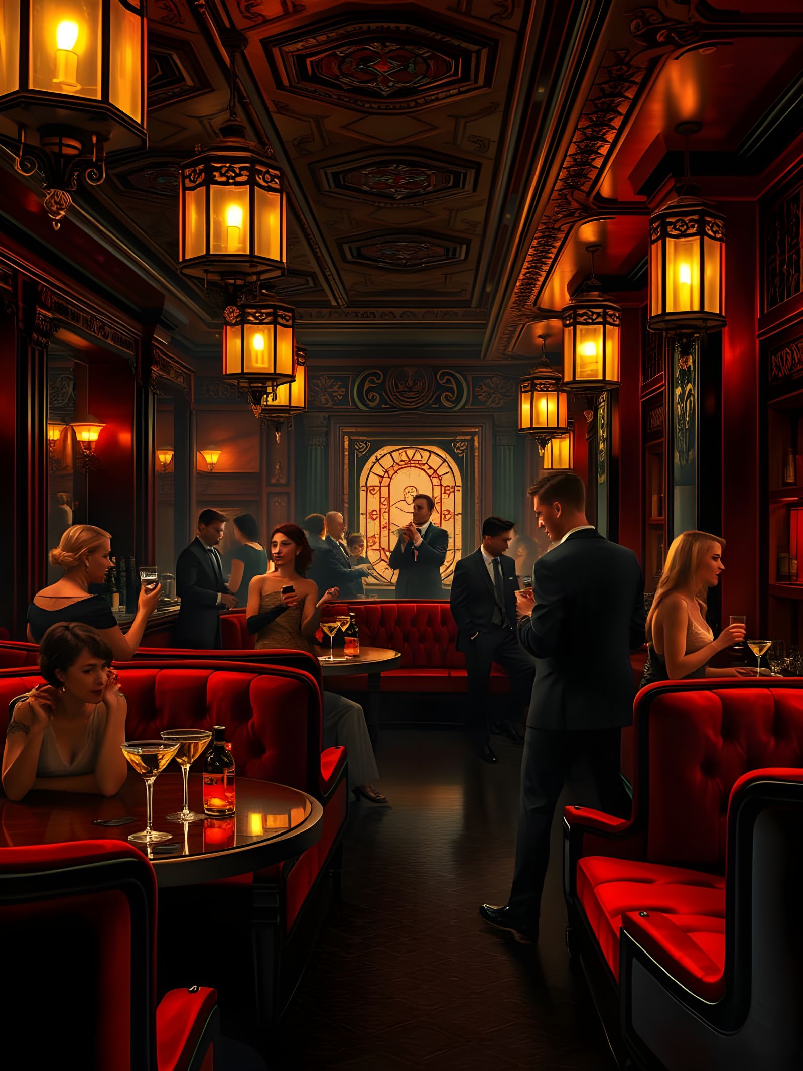 1920s Speakeasy Bar in Whimsigoth Style