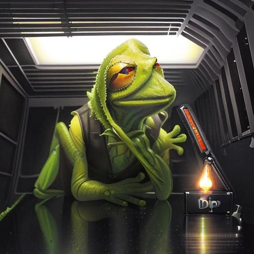 Kermit's Die Hard: A Hyperrealistic 3D Render