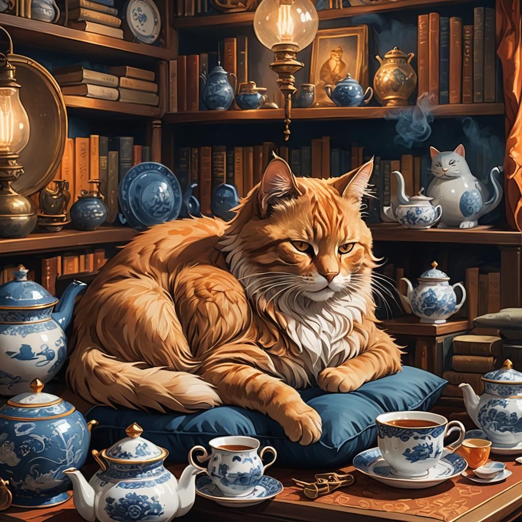 Cat Nap in Cozy Fantasy Room