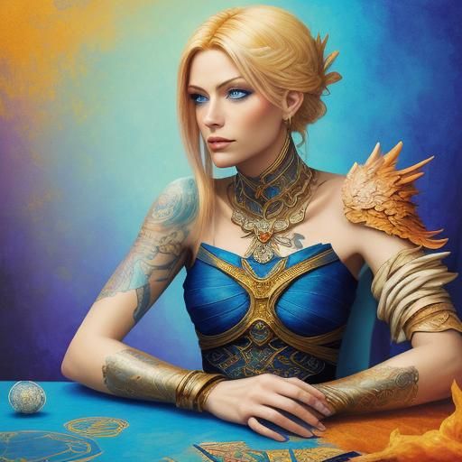 Phoenix Bandage: Abstract Tarot Reader Portrait