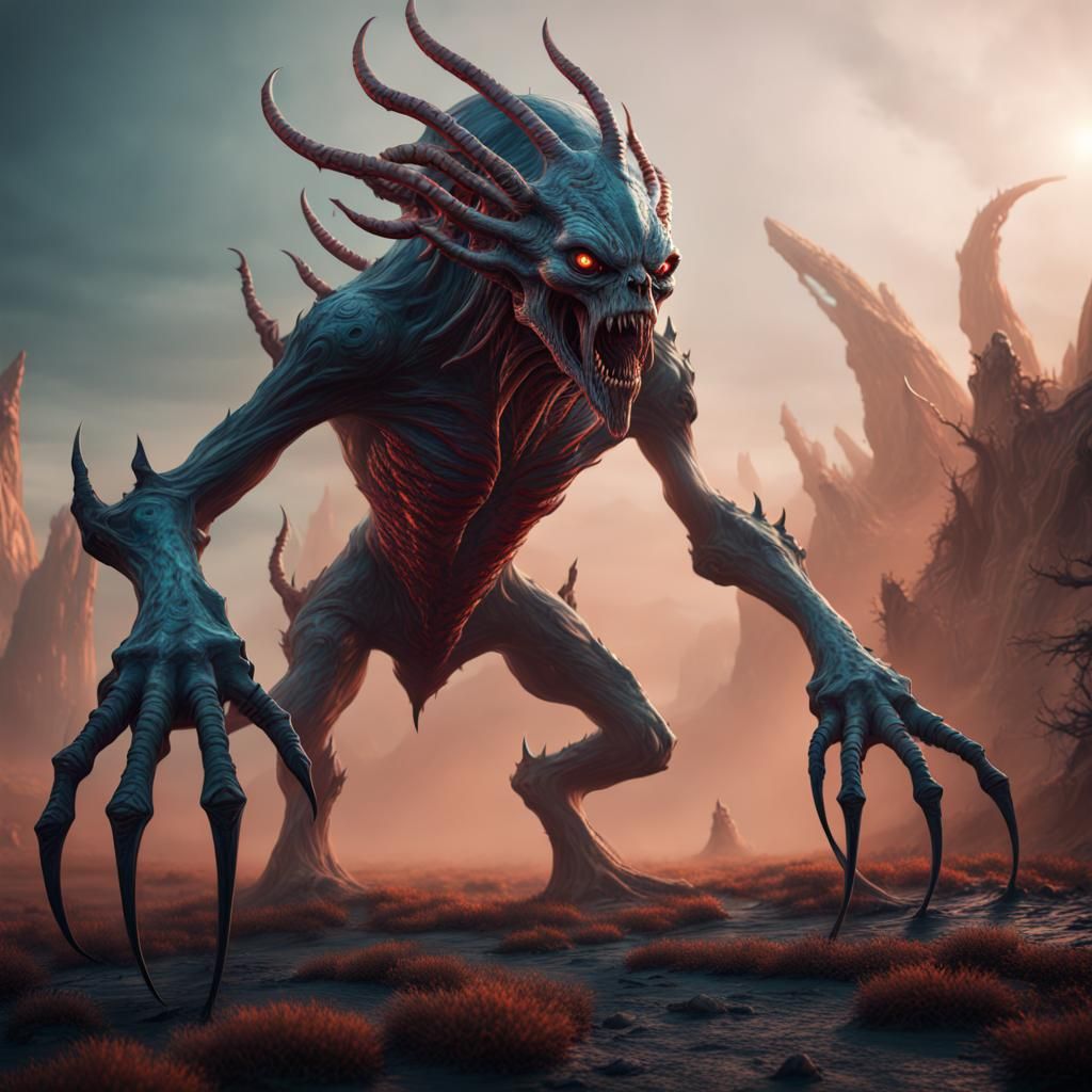 Deadly Alien Monster Concept Art in 8K