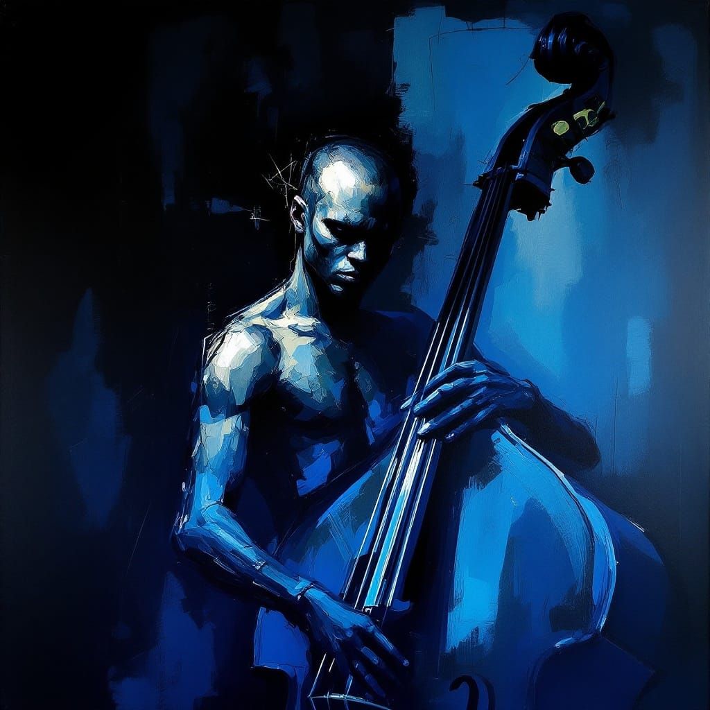 Moody Jazz Bassist Lost in Bluesy Abstraction