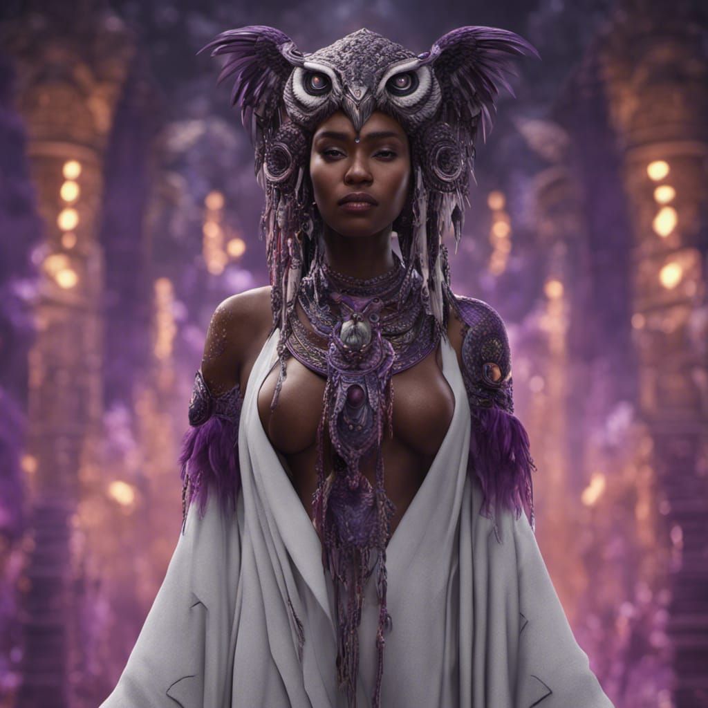 Tribal Woman with Owl: Fantasy Concept Art