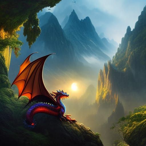 Cute Dragon: Epic Cinematic Digital Art