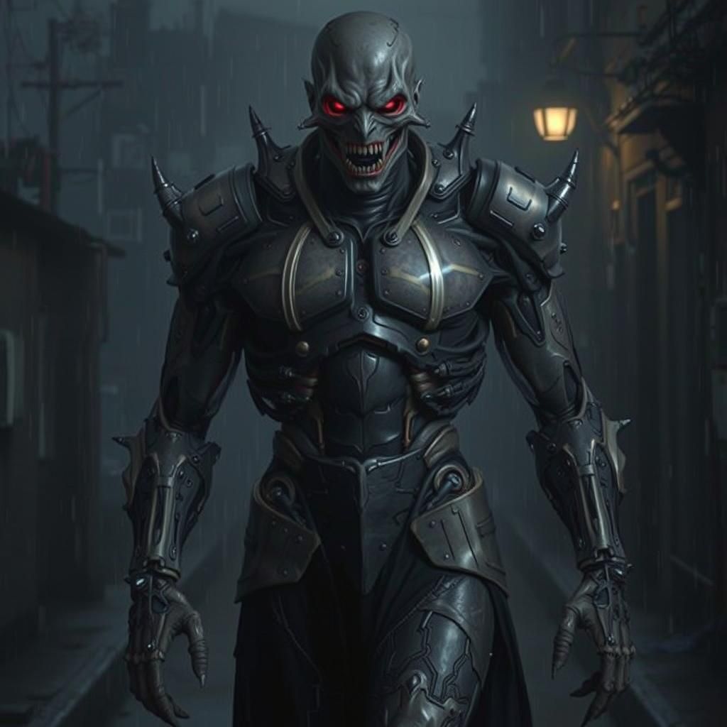 Cyberpunk Cenobites Emerge in Dystopian Cityscape