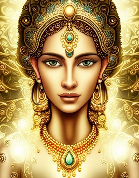 Radiant Goddess Tripurasundari in Indo-Futurism