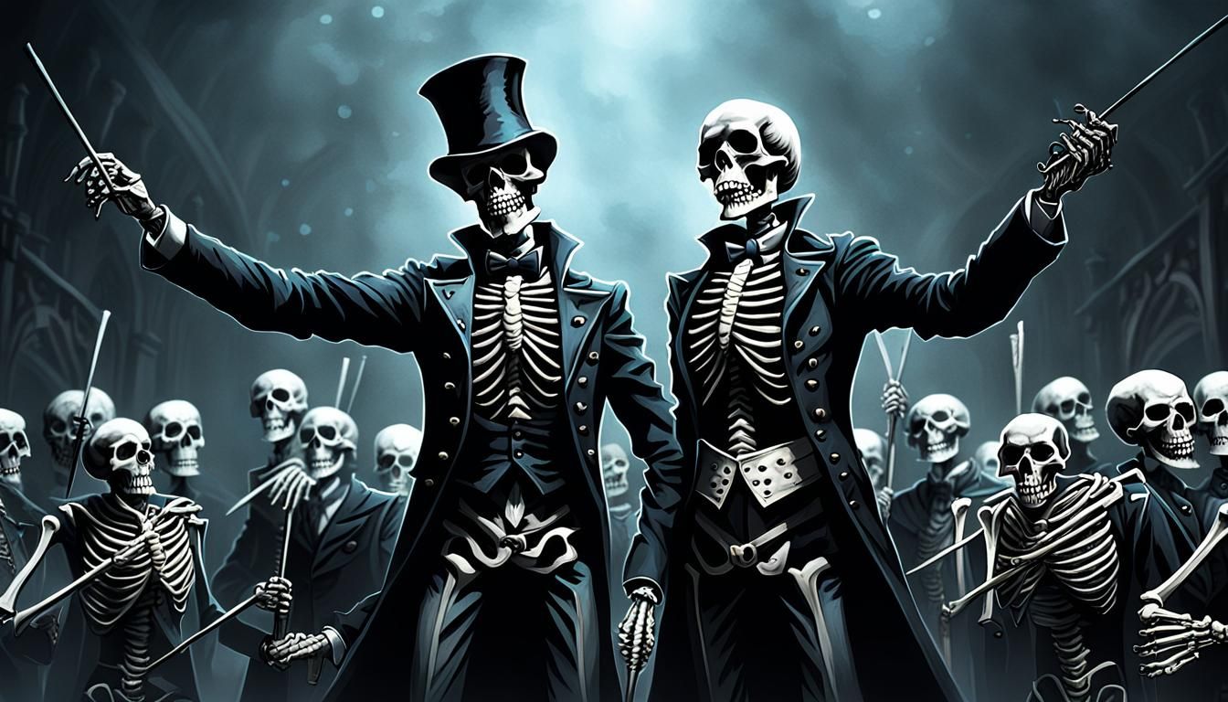 Grimdark Fantasy: Skeleton Orchestra Conductor