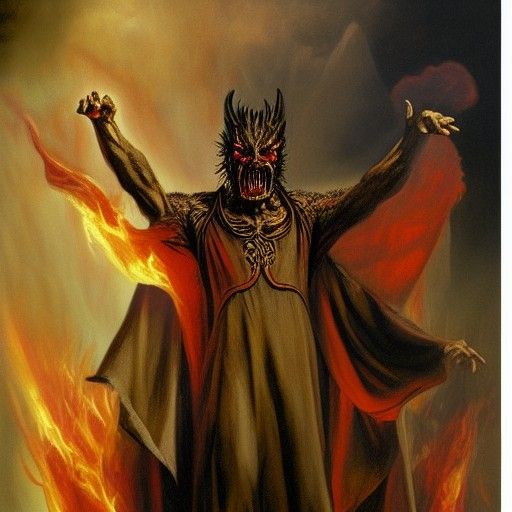 Lucifer, King of Hell: A Dante's Inferno Oil Painting