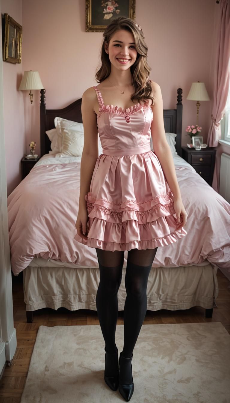Girl in Pink Dress, Hyperrealistic Portrait