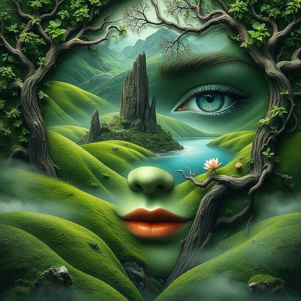 Nature's Serene Countenance: A Majestic Landscape Transforme...