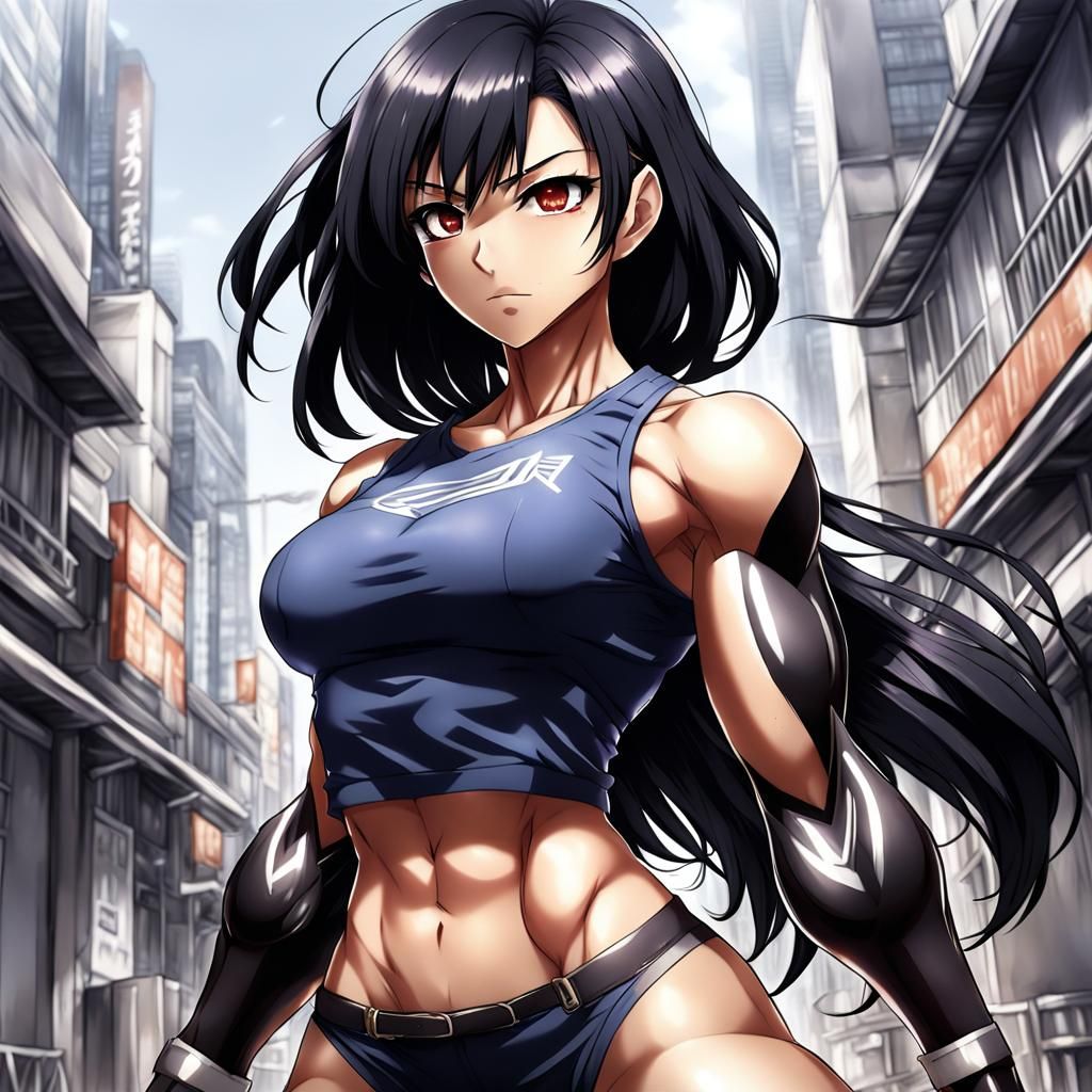 Muscular Anime Girl: Manga Key Visual Art