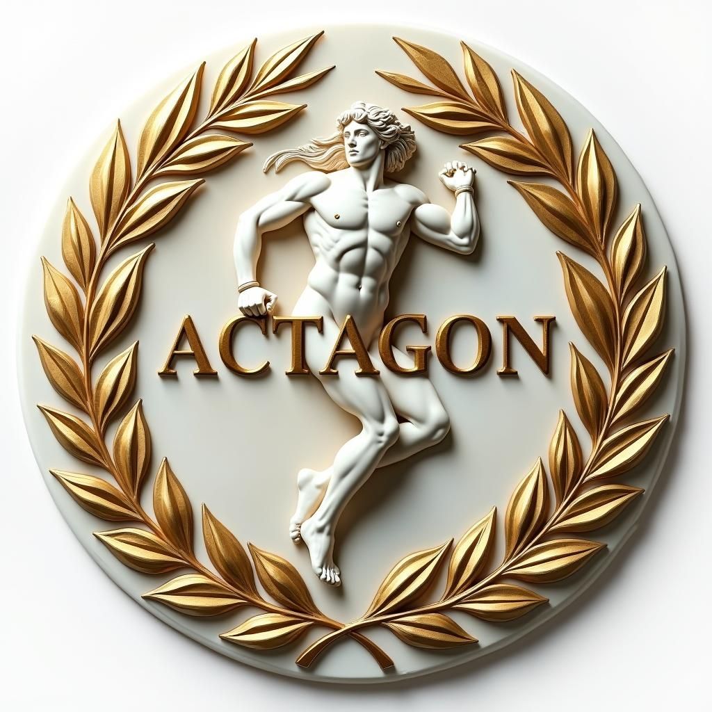 Abstract Grappling Logo in Grecian Neoclassical Style