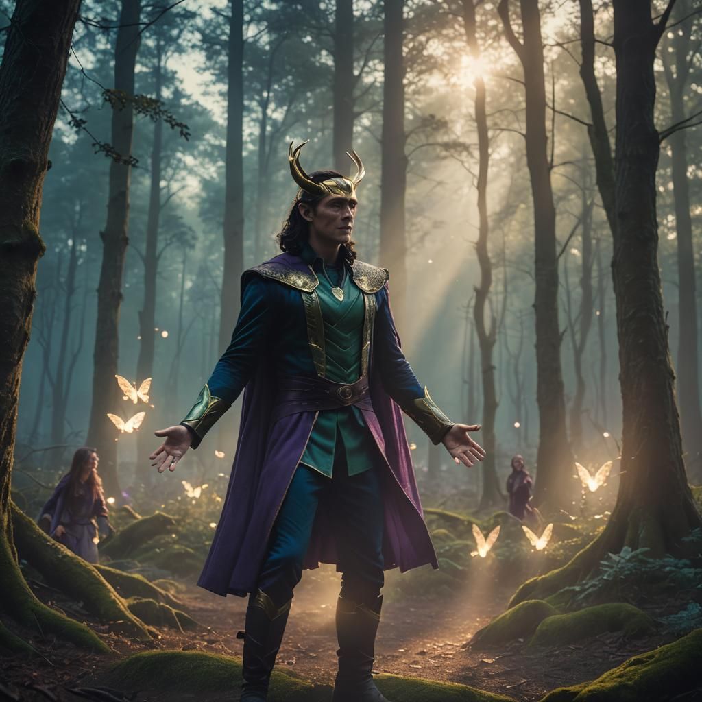 Ra Watches Loki Dance with Fairies in Forest