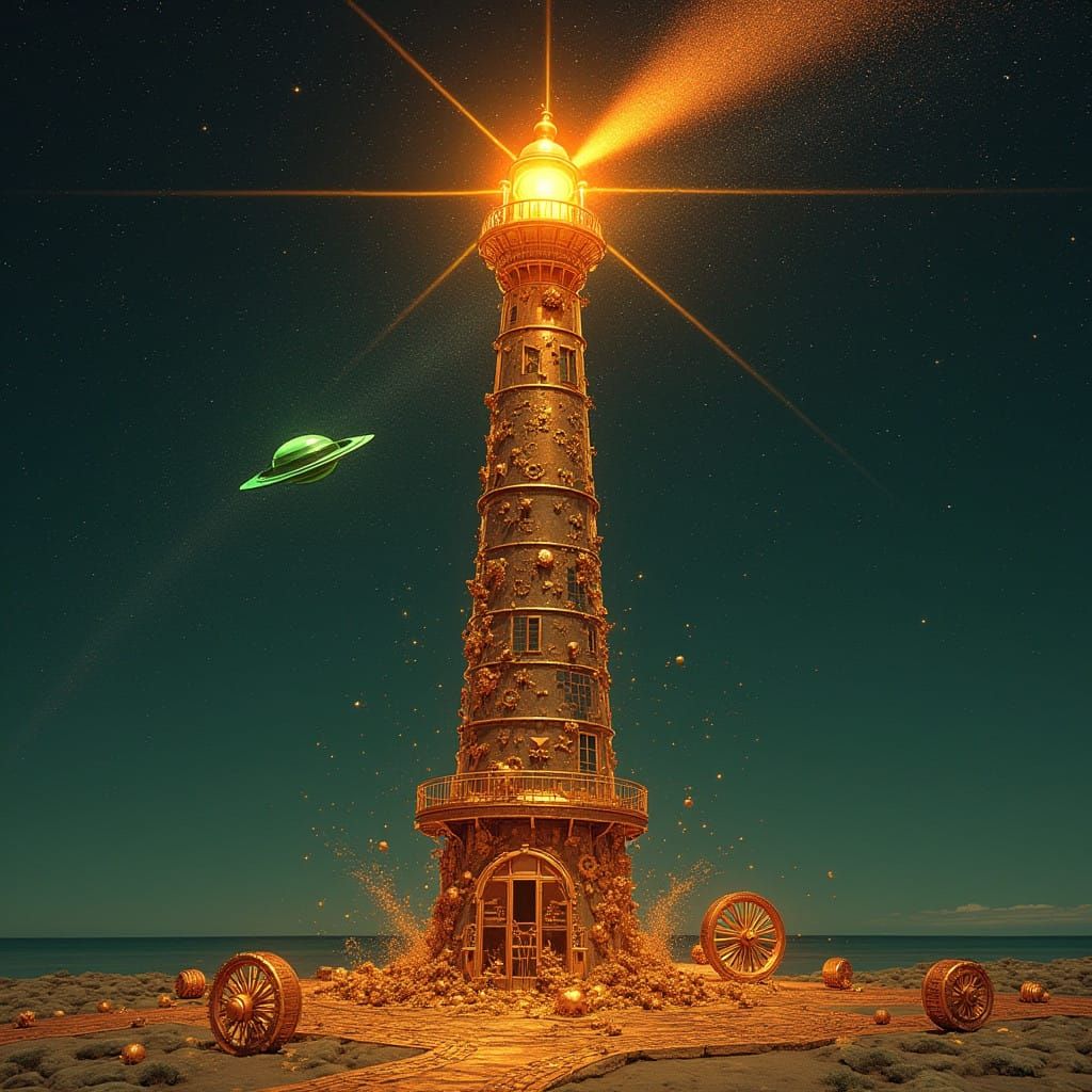 Steampunk Lighthouse Illuminates Cosmic Horizon