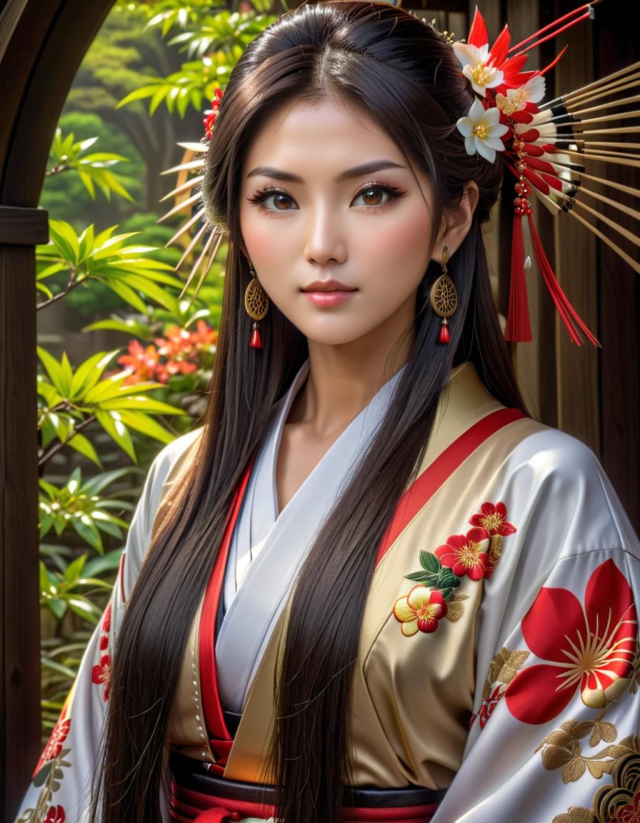 Detailed Portrait of a Beautiful Japanese Woman