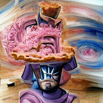 Galactus Eats Pie: A Surreal Scene