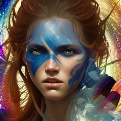 Detailed Portrait with Emerald Green Eyes