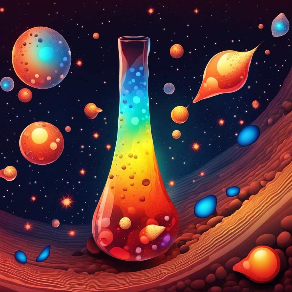 Abstract Lava Lamps Floating in Cosmic Space