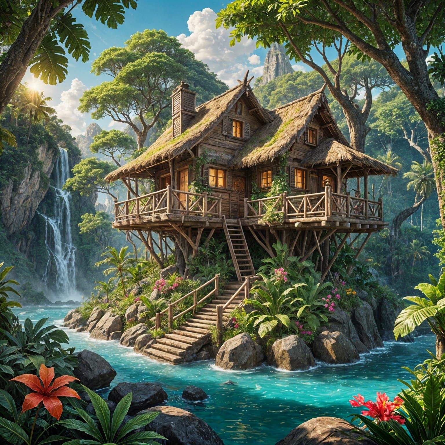 Adventurous Family Treehouse Amidst a Tropical Paradise