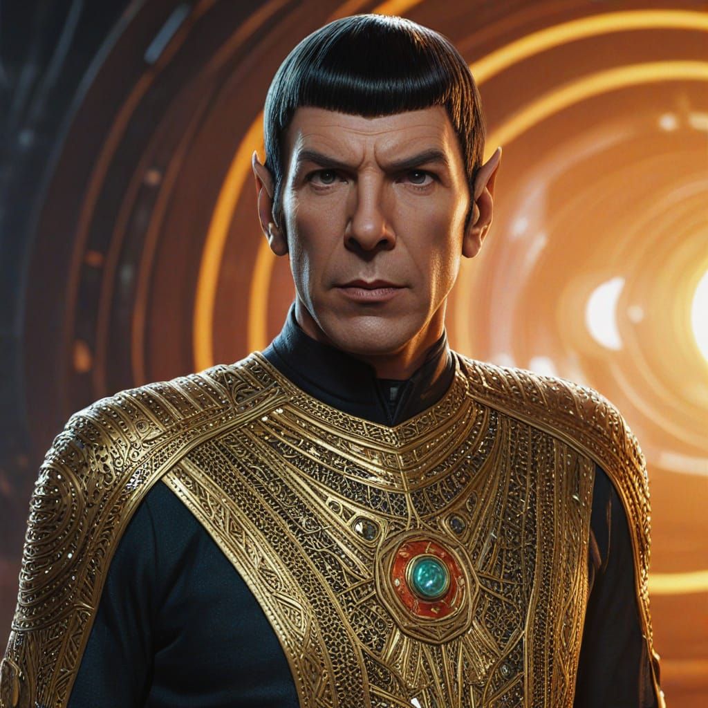 Mr. Spock Meets Trelane in Vibrant Digital Art