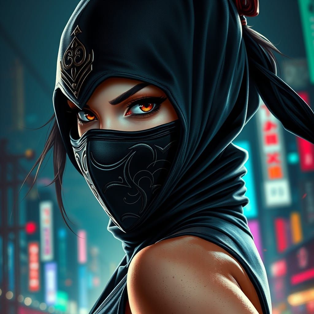 Mysterious Ninja Warrior in Stealthy Attire