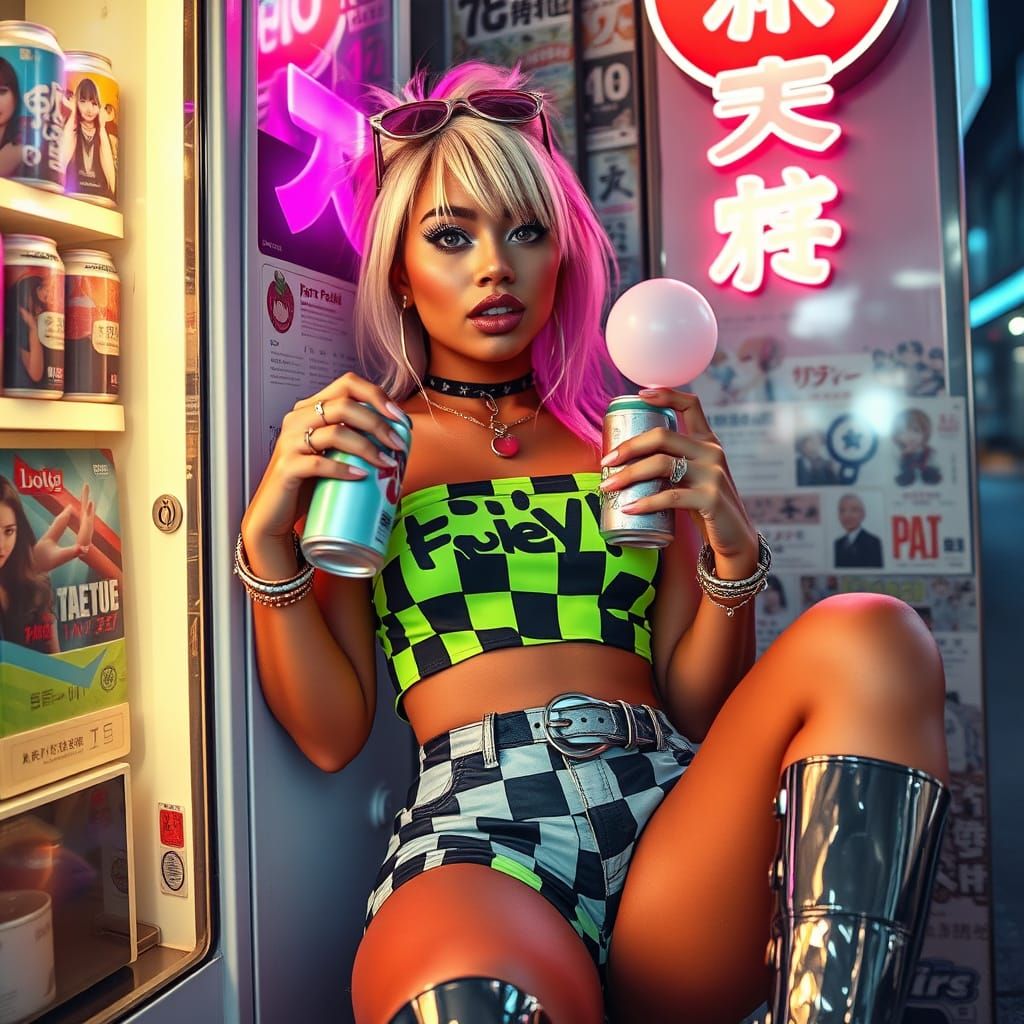 Japanese Ganguro Girl Embodies Edge in Shibuya