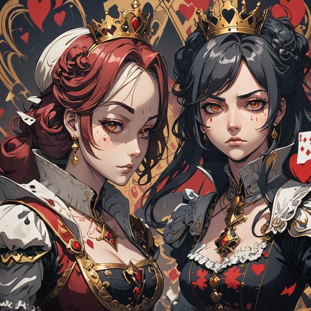 Anime Bust of Queens in Studio Trigger Style