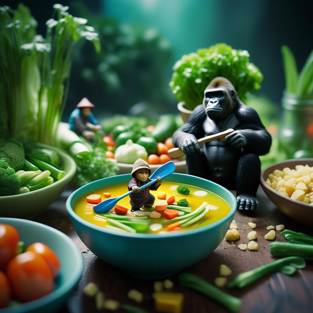 Miniature Canoe Trip in a Soup Bowl