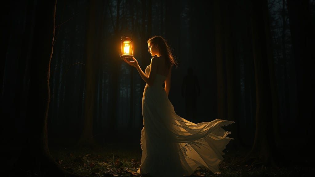 Ethereal Horror in Dark Forest Elegance